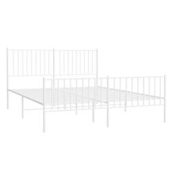 Berkfield Home Metal Bed Frame with Headboard & Footboard White 160x200 cm - thumbnail 1