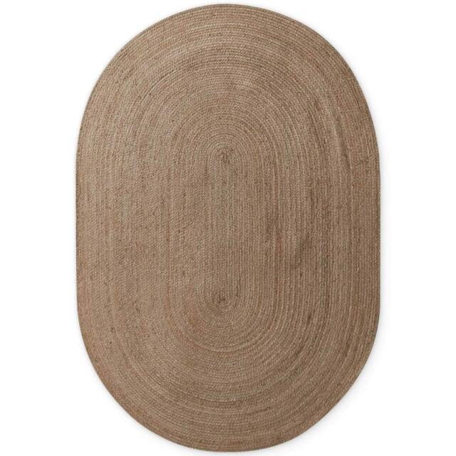 THE RUGS Rangpur Braided Jute Rug & Runner Hand Woven Oval Natural Rug in Brown - Size: 160 cm x 230 cm - image 1
