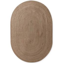 THE RUGS Rangpur Braided Jute Rug & Runner Hand Woven Oval Natural Rug in Brown - Size: 160 cm x 230 cm - thumbnail 1