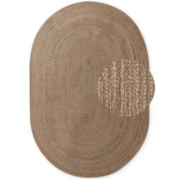 THE RUGS Rangpur Braided Jute Rug & Runner Hand Woven Oval Natural Rug in Brown - Size: 160 cm x 230 cm - thumbnail 6