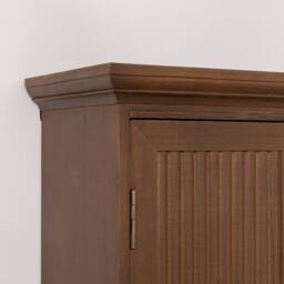 Melody Maison Dark Wood Reeded Wall Mounted Cabinet in Brown - thumbnail 2