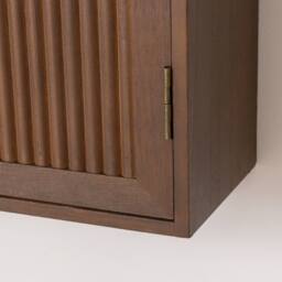 Melody Maison Dark Wood Reeded Wall Mounted Cabinet in Brown - thumbnail 6