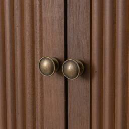 Melody Maison Dark Wood Reeded Wall Mounted Cabinet in Brown - thumbnail 3