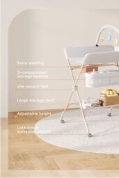 Living and Home Versatile Folding Baby Changing Table in Dark Grey - thumbnail 4