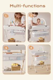 Living and Home Versatile Folding Baby Changing Table in Dark Grey - thumbnail 3