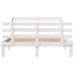 Berkfield Home Bed Frame with Headboard without Mattress White 150x200 cm King Size - thumbnail 4
