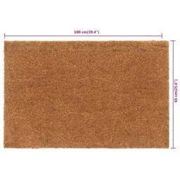 Berkfield Home Door Mat Natural 65x100 cm Tufted Coir in Brown - thumbnail 5