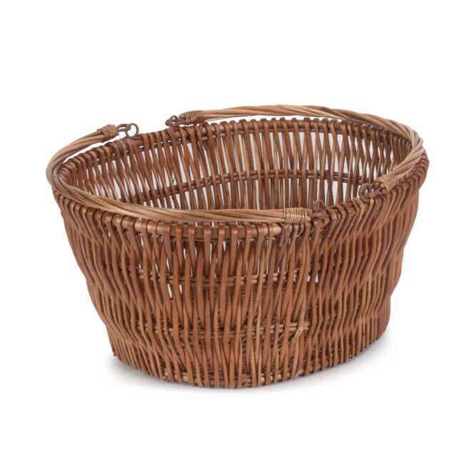 Red Hamper Wicker Shopping Basket Chatsworth Market Basket in Brown - image 1