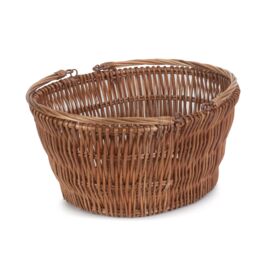 Red Hamper Wicker Shopping Basket Chatsworth Market Basket in Brown - thumbnail 1
