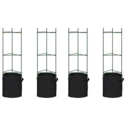 Berkfield Home Tomato Cages with Plant Bags 4 pcs 116 cm Steel & PP in Green - thumbnail 3