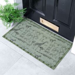 Artsy Mats Green African Animals Indoor & Outdoor Doormat - 70x40cm - Size: 40 cm x 70 cm - thumbnail 1
