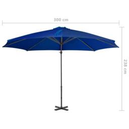 Berkfield Home Elegant Cantilever Umbrella with Aluminium Pole Azure Blue 300 cm - thumbnail 8