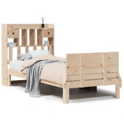 Berkfield Home Bookcase Bed without Mattress 90x190cm Solid Wood Pine in Brown - Size: 90x190 cm - thumbnail 2