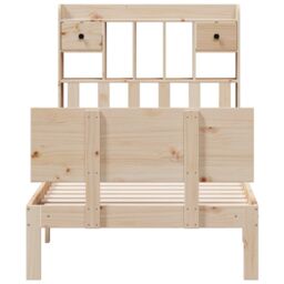 Berkfield Home Bookcase Bed without Mattress 90x190cm Solid Wood Pine in Brown - Size: 90x190 cm - thumbnail 4