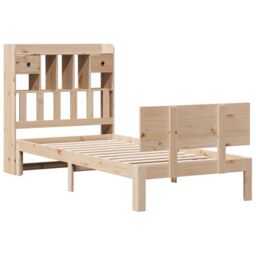 Berkfield Home Bookcase Bed without Mattress 90x190cm Solid Wood Pine in Brown - Size: 90x190 cm - thumbnail 3