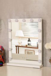 Living and Home Vanity Mirror with Lights, 3 Lighting Modes, Touch Screen Control in White - thumbnail 2