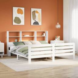Berkfield Home Bed Frame without Mattress White 180x200 cm Super King Solid Wood Pine - thumbnail 2
