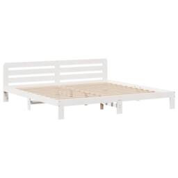 Berkfield Home Bed Frame without Mattress White 180x200 cm Super King Solid Wood Pine - thumbnail 8