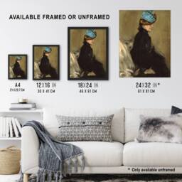 "Artery8 Alfred Henry Maurer Portrait of a Woman in Black Wall Art Print in Brown - Size: W12"" x H16""" - thumbnail 3