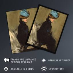 "Artery8 Alfred Henry Maurer Portrait of a Woman in Black Wall Art Print in Brown - Size: W12"" x H16""" - thumbnail 2
