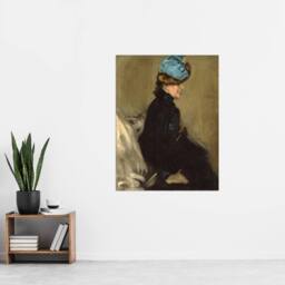 "Artery8 Alfred Henry Maurer Portrait of a Woman in Black Wall Art Print in Brown - Size: W12"" x H16""" - thumbnail 4