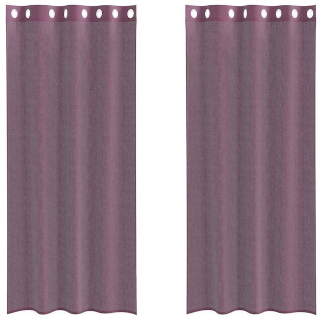 Berkfield Home Voile Curtains with Grommets 2 pcs Purple 140x245 cm - image 1