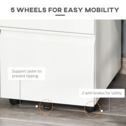 VINSETTO Mobile Vertical File Cabinet Lockable Metal Filling Cabinet w/ 3 Drawers Anti-tilt Design for Letter A4 Legal Size Fully Assembled Except - thumbnail 6