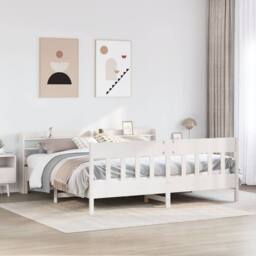 Berkfield Home Decorative Bed Frame without Mattress White 180x200 cm Super King - thumbnail 2