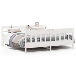 Berkfield Home Decorative Bed Frame without Mattress White 180x200 cm Super King - thumbnail 3