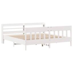 Berkfield Home Decorative Bed Frame without Mattress White 180x200 cm Super King - thumbnail 1
