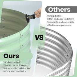 London Boutique 183x91x30cm Galvanized Steel Raised Garden Bed Outdoor Planter Boxes in Green - Size: 183 x 91 x 30 cm - thumbnail 3