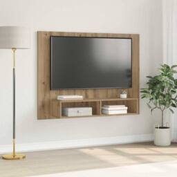 Berkfield Home Wall TV Cabinet Artisan oak Engineered wood in Brown - thumbnail 2