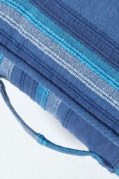 Homescapes Morocco Striped Cotton Floor Cushion in Blue - Size: 40 cm x 40 cm - thumbnail 4