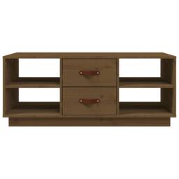Berkfield Home Coffee Table Honey Brown 100x50x41 cm Solid Wood Pine - Size: 100 x 50 x 41 cm - thumbnail 5