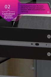 FWStyle 6 Drawer High Gloss Black Chest Of Drawers - Stora - thumbnail 3