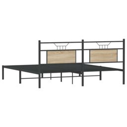 Berkfield Home Bed Frame without Mattress Sonoma Oak 183x213 cm Engineered Wood in Brown - thumbnail 8