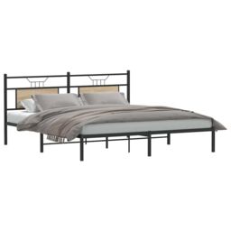 Berkfield Home Bed Frame without Mattress Sonoma Oak 183x213 cm Engineered Wood in Brown - thumbnail 3
