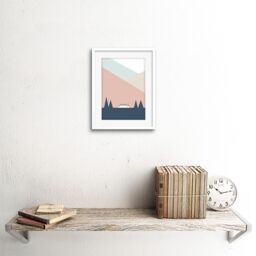 "Artery8 Wall Art Print Pastel Geometric Shapes Scotland Scottish Highland Croft Home Framed Art in White - Size: W7"" x H9""" - thumbnail 2