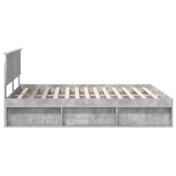 Berkfield Home Bed Frame with Headboard Concerte 160 x 200 cm Solid Pine Wood in Grey - thumbnail 8