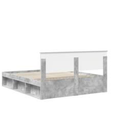 Berkfield Home Bed Frame with Headboard Concerte 160 x 200 cm Solid Pine Wood in Grey - thumbnail 9