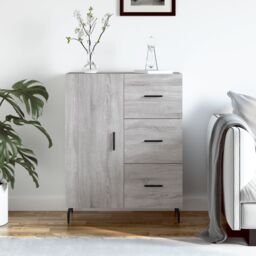 Berkfield Home Sideboard Grey Sonoma 69.5x34x90 cm Engineered Wood - thumbnail 1