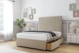 "Sloomy Manhattan Coniston Divan Bed Base 4 Drawers - 26"" Headboard in Cream - Size: Small Double" - thumbnail 4