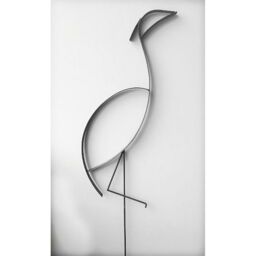 Poppyforge Heron Garden Art - Steel, W38.1 x H111.8 cm - Bare Metal/Ready to Rust in Black - thumbnail 1