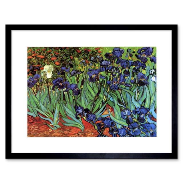 "Artery8 Van Gogh Irises Old Master Home Decor 12x16"" Framed Art Print - Size: W12"" x H16""" - image 1
