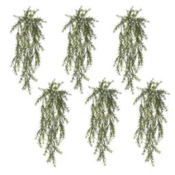 Leaf Artificial Hanging Trailing Plant UV Fire Resistant Spider Fern 78cm Pack of 6 in Green - thumbnail 1