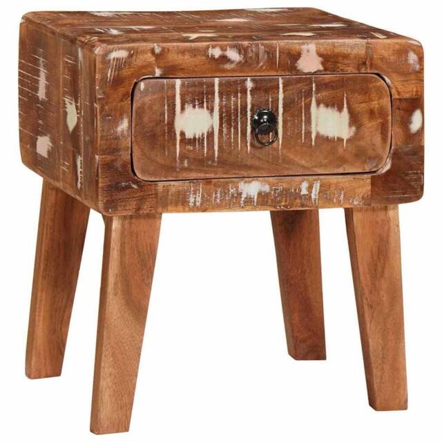Berkfield Home End Tables Multicolour 40 x 32 x 46 cm Solid reclaimed wood in Brown - image 1