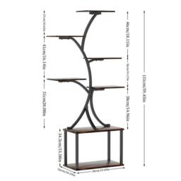 Kelvenix 7 Tiered Indoor Curved Plant Stand in Black - thumbnail 2