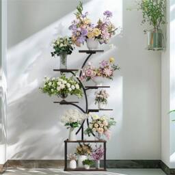 Kelvenix 7 Tiered Indoor Curved Plant Stand in Black - thumbnail 4