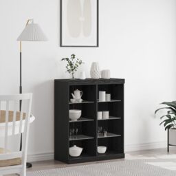 Berkfield Home Sideboard with LED Lights Black Oak 41x37x100 cm - Size: 41 x 37 x 100 cm - thumbnail 1