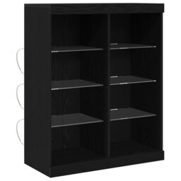 Berkfield Home Sideboard with LED Lights Black Oak 41x37x100 cm - Size: 41 x 37 x 100 cm - thumbnail 2